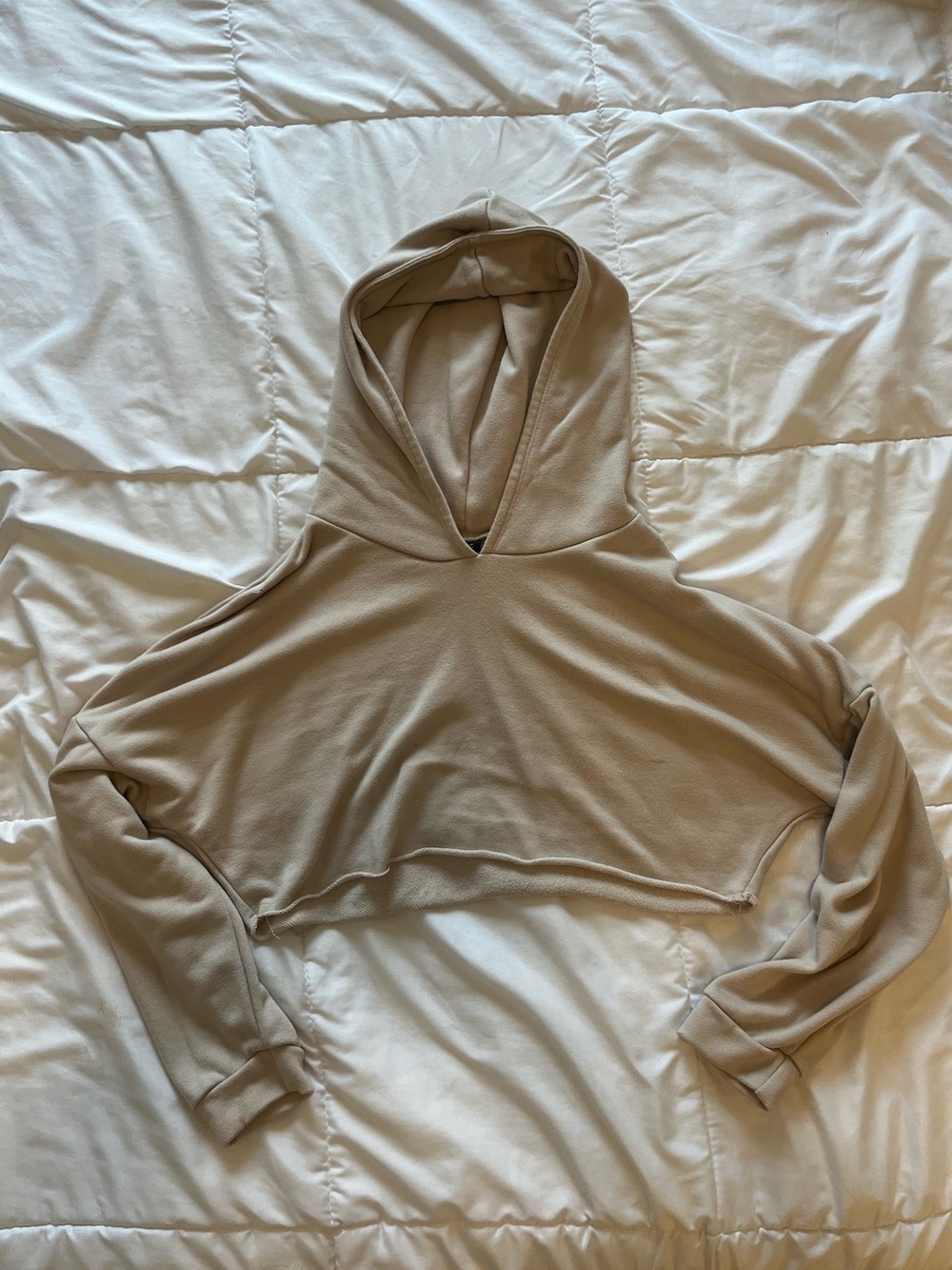 Beige/tan cropped hoodie, size medium but runs small
